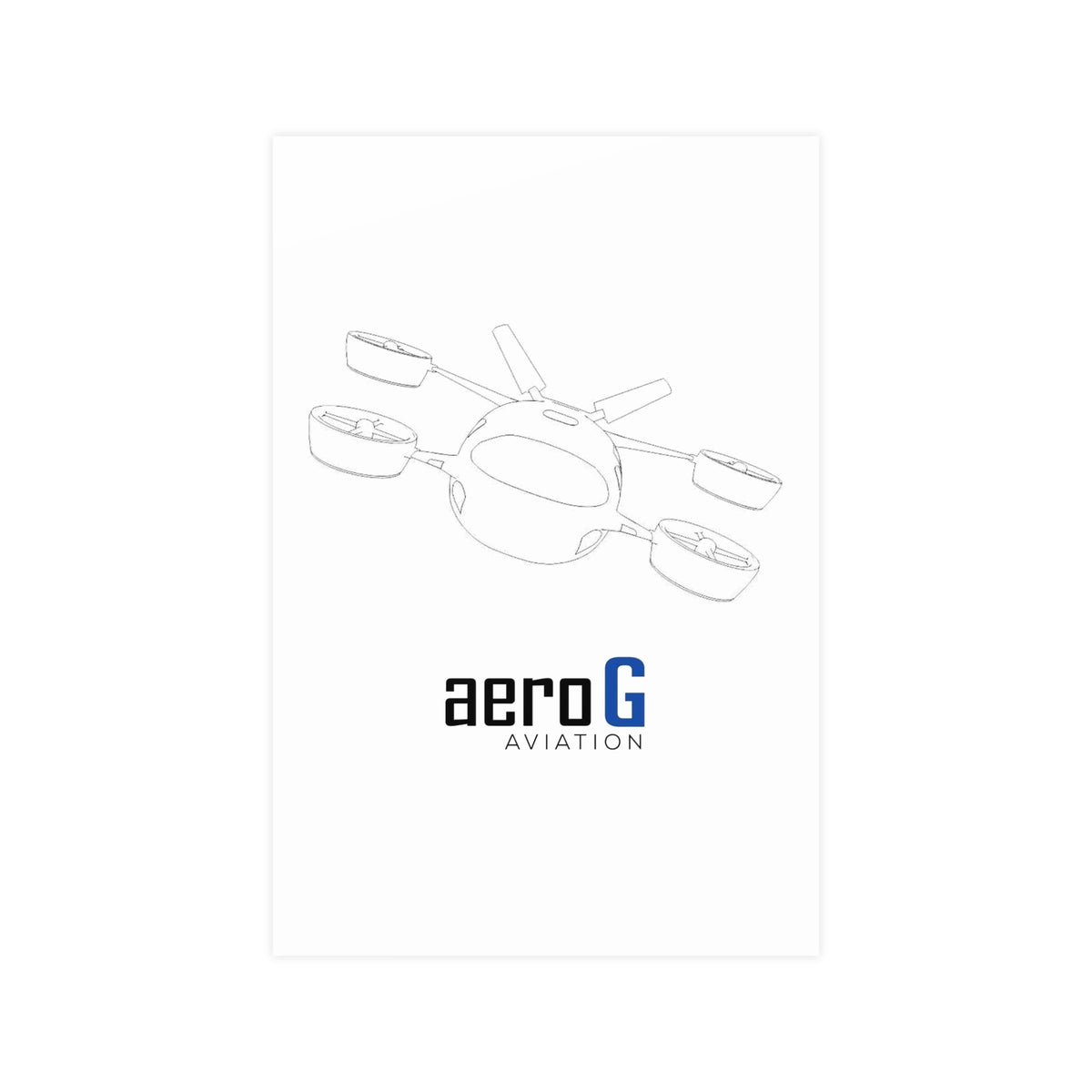 aeroG eVTOL Line Art Minimalist Poster