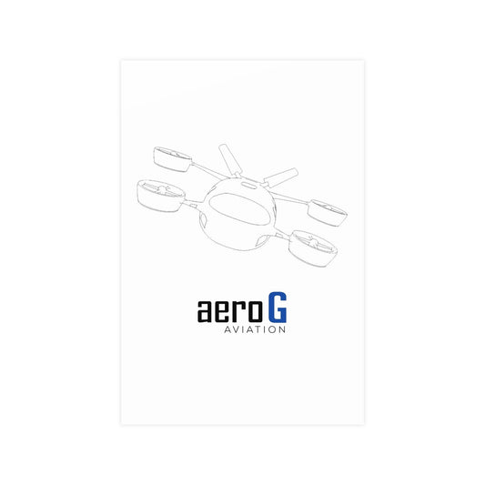 aeroG eVTOL Line Art Minimalist Poster
