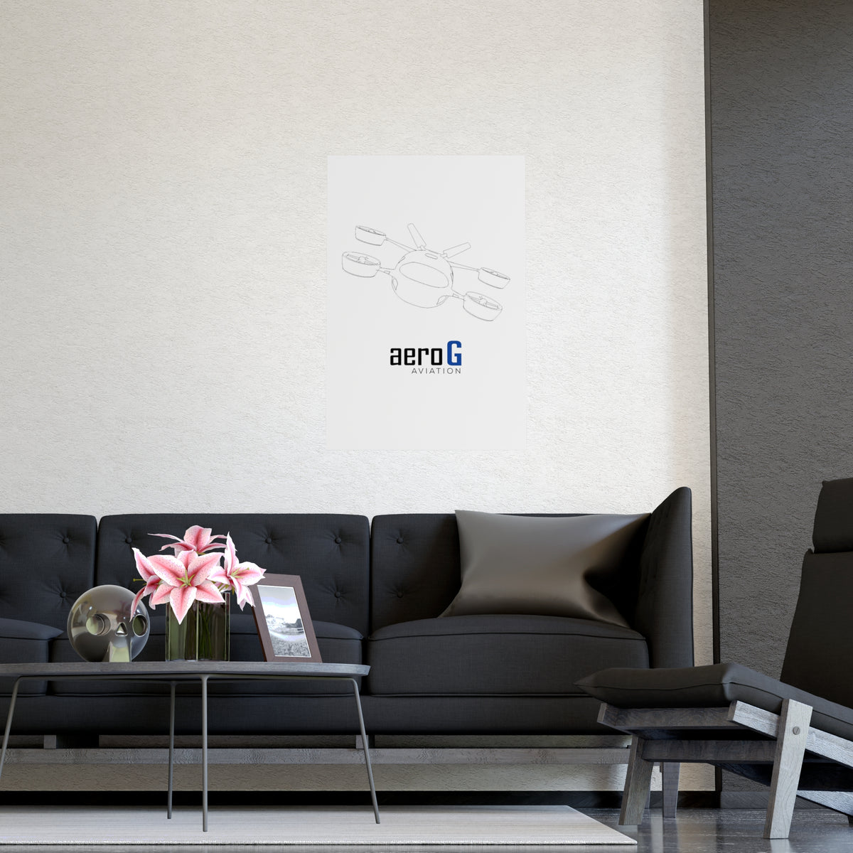 aeroG eVTOL Line Art Minimalist Poster