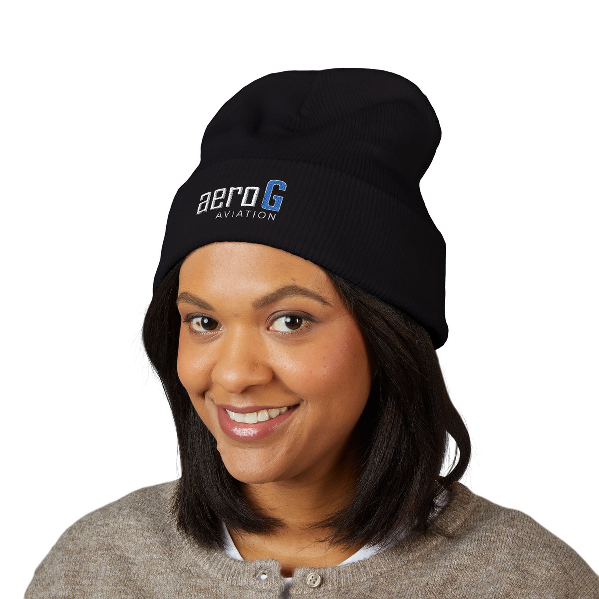 aeroG Embroidered Cuffed Beanie