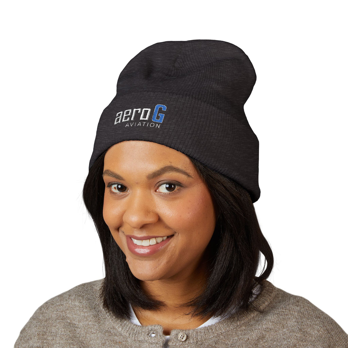 aeroG Embroidered Cuffed Beanie