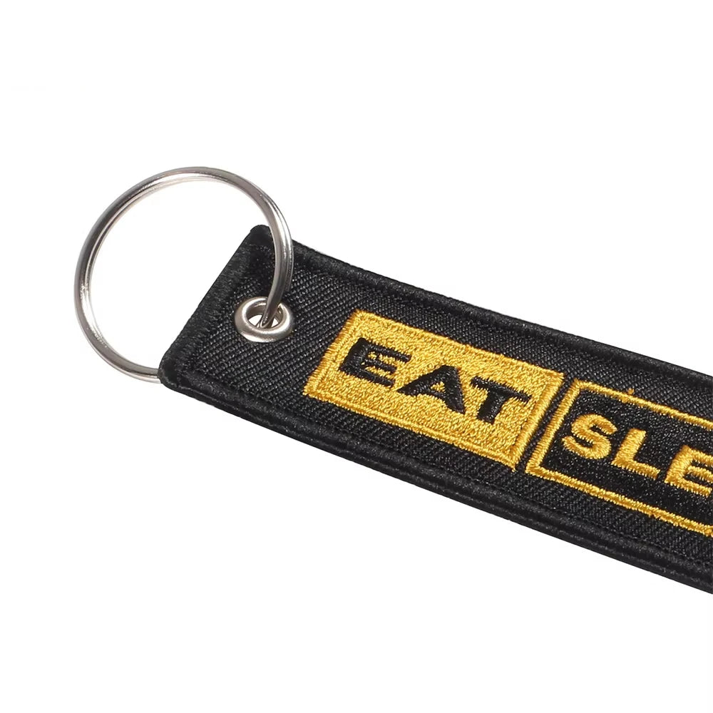 aeroG Aviation Eat Sleep Fly Embroidered Keychain Set